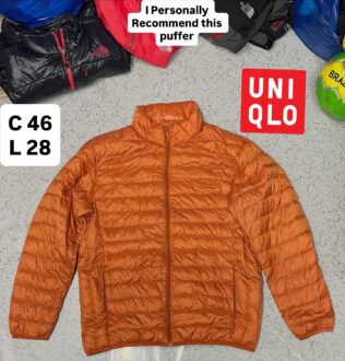 Uniqlo Unisex Winter Puffer Jacket Orange Size Xl