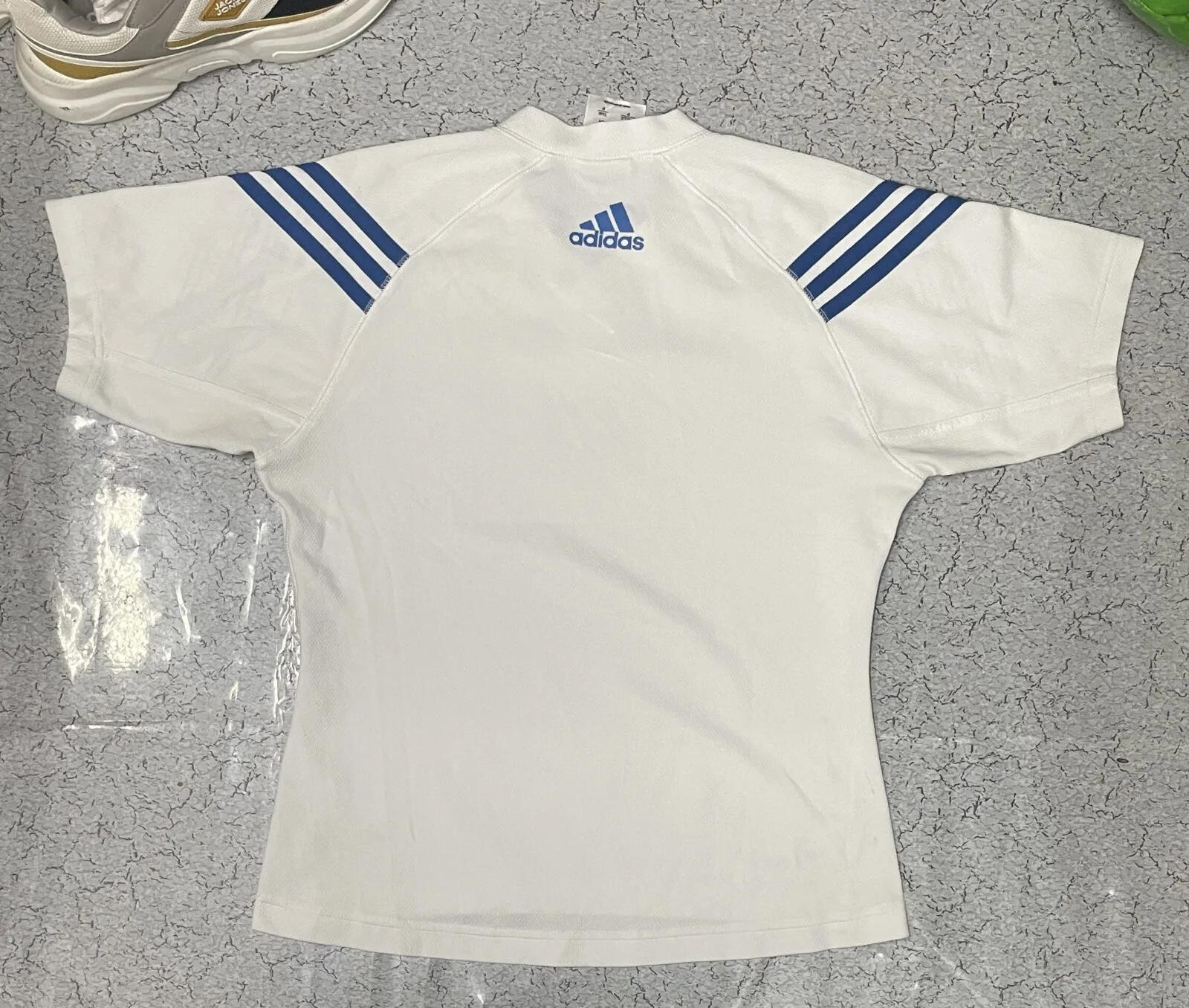 Adidas 3 strip Climalite Tshirt size S white