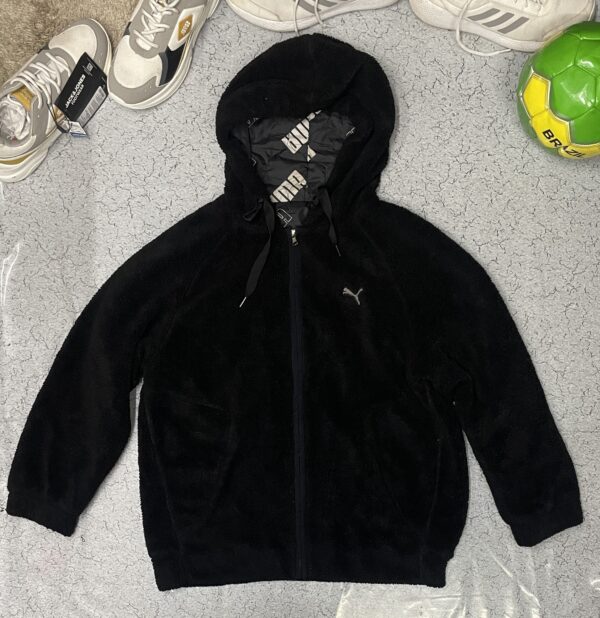 Puma reverse hooded jacket fleece and puffer black size XL - Image 2