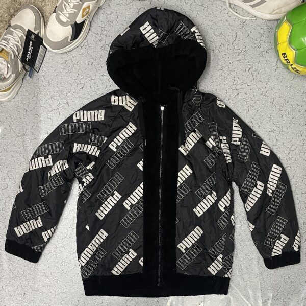 Puma reverse hooded jacket fleece and puffer black size XL