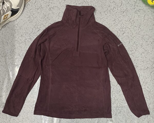 Columbia fleece women’s sweatshirt high neck dark brown size S