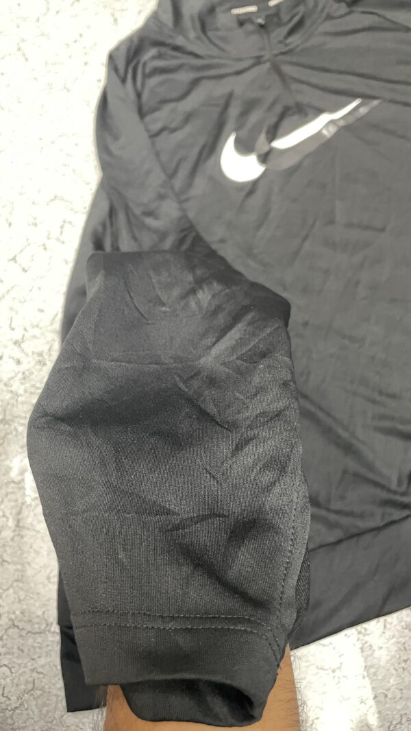 Nike Running Dri Fit Swoosh Half Zip Up oversized Tshirt Balck size XXL - Image 3