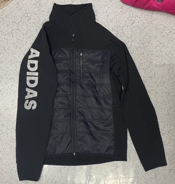 Adidas Puffer Winter Lite Weight Large Logo Jacket Black Size Xl - Image 2