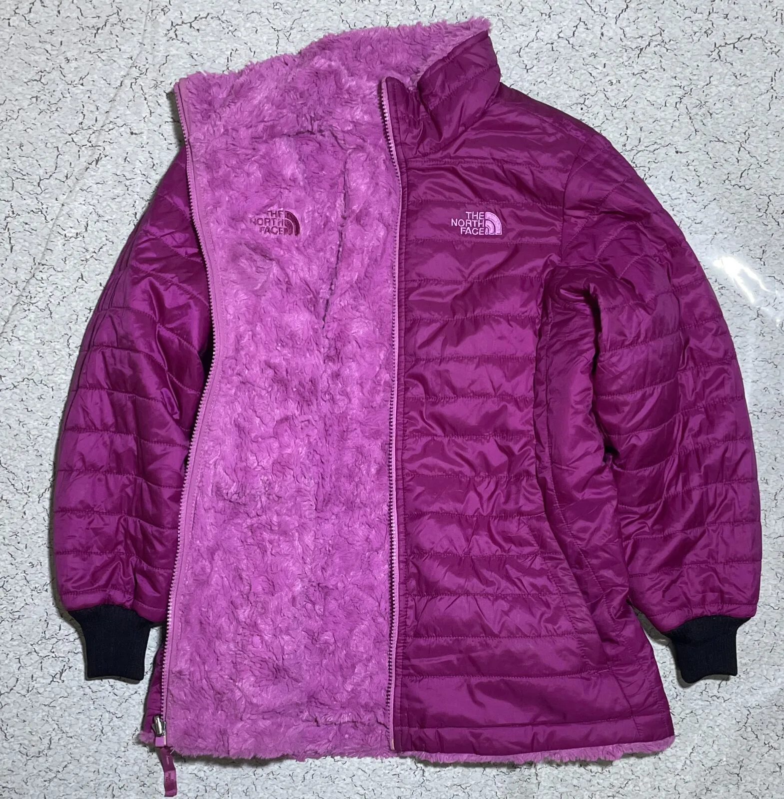 The North Face Women’s Reversible Jacket Puffer Fleece Pink Size M