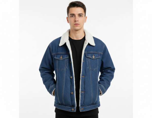 Sherpa Lined Denim Jacket | Winter Trucker | Thick Warm Vintage Style