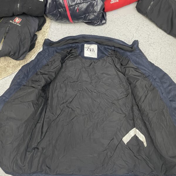 ZARA Quilted Lightweight Insulated Jacket Navy Blue L - Image 8