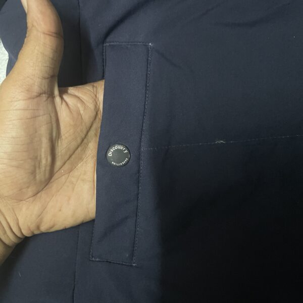 Discovery Expedition Long Padded Winter Jacket With Hood – Navy Blue - Image 7