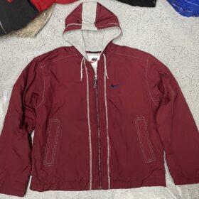 Nike Men’s Hooded Full Zip Windbreaker Jacket – Burgundy –XL