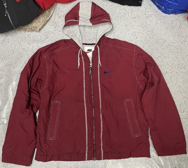 Nike Men’s Hooded Full Zip Windbreaker Jacket – Burgundy –XL