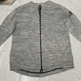 Adidas Athletics Heather Knit Full Zip Training Jacket Grey –XL