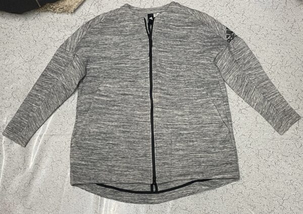 Adidas Athletics Heather Knit Full Zip Training Jacket Grey –XL