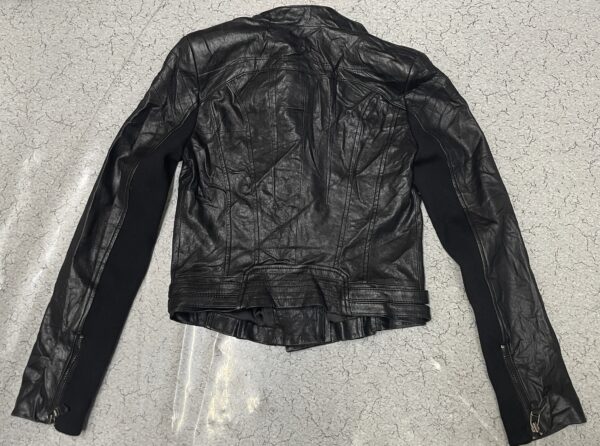 Tomboy Women’s Black Faux Leather Biker Jacket Stylish Slim Fit Moto - Image 3