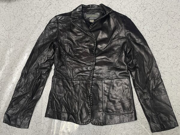 Banana Republic Women’s Genuine Leather Coat Black -XS