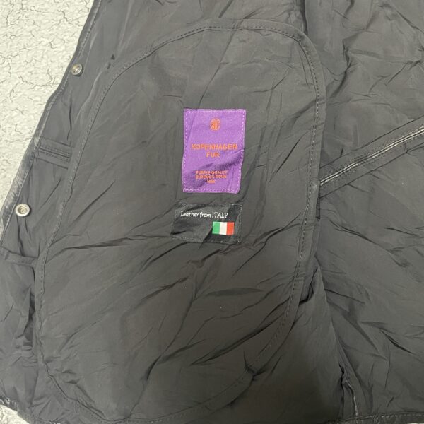 Liobell Faux Leather Fur Collar Vintage Style Jacket Black-L - Image 7