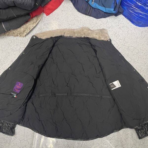 Liobell Faux Leather Fur Collar Vintage Style Jacket Black-L - Image 10