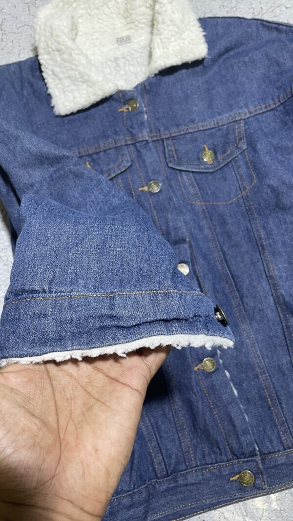 Sherpa Lined Denim Jacket | Winter Trucker | Thick Warm Vintage Style - Image 5