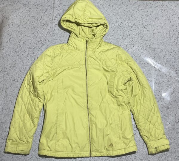 Adidas Yellow Quilted Hooded Winter Jacket-M - Image 2