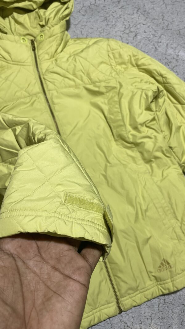 Adidas Yellow Quilted Hooded Winter Jacket-M - Image 9
