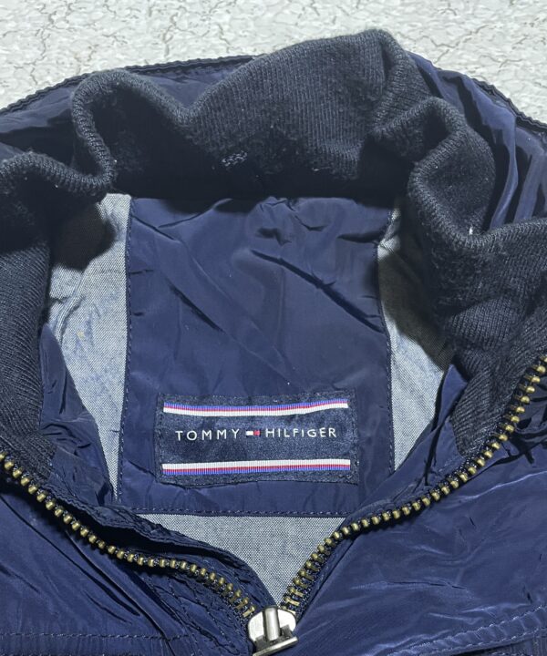 Tommy Hilfiger Navy Blue Military Style Jacket – Size L Logo Pate - Image 5