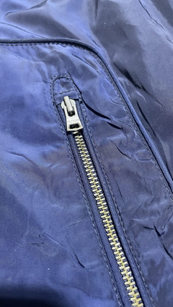 Tommy Hilfiger Navy Blue Military Style Jacket – Size L Logo Pate - Image 6