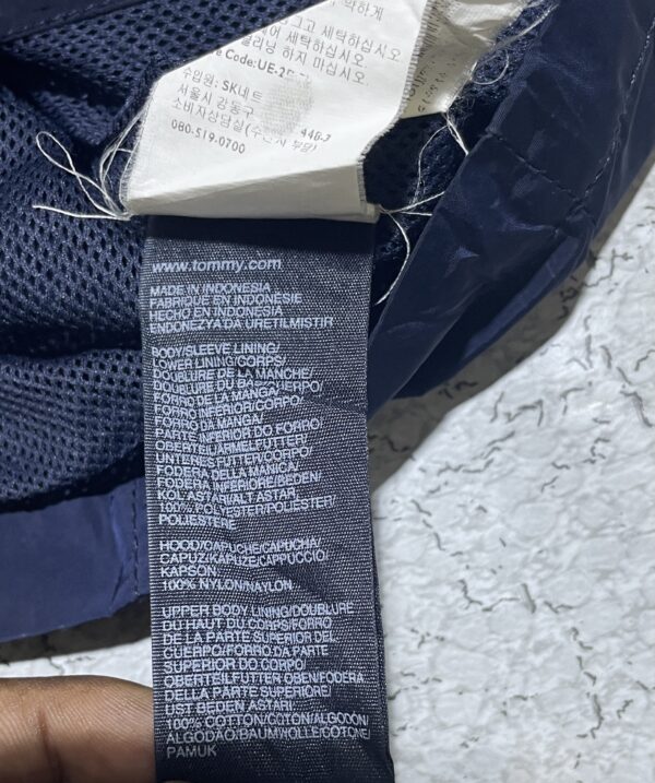 Tommy Hilfiger Navy Blue Military Style Jacket – Size L Logo Pate - Image 9