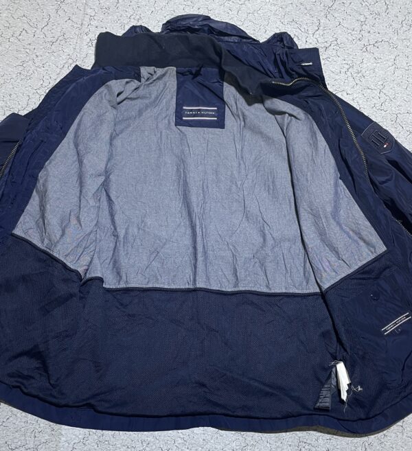 Tommy Hilfiger Navy Blue Military Style Jacket – Size L Logo Pate - Image 13