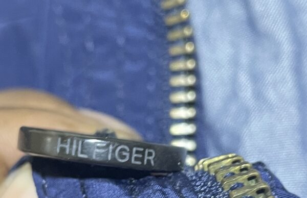 Tommy Hilfiger Navy Blue Military Style Jacket – Size L Logo Pate - Image 11