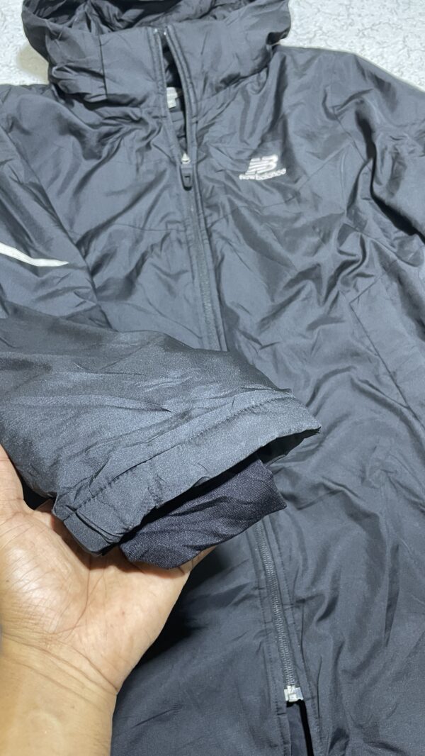 New Balance Insulated Long Puffer Coat Heavy Winter Jacket Black XL - Image 7