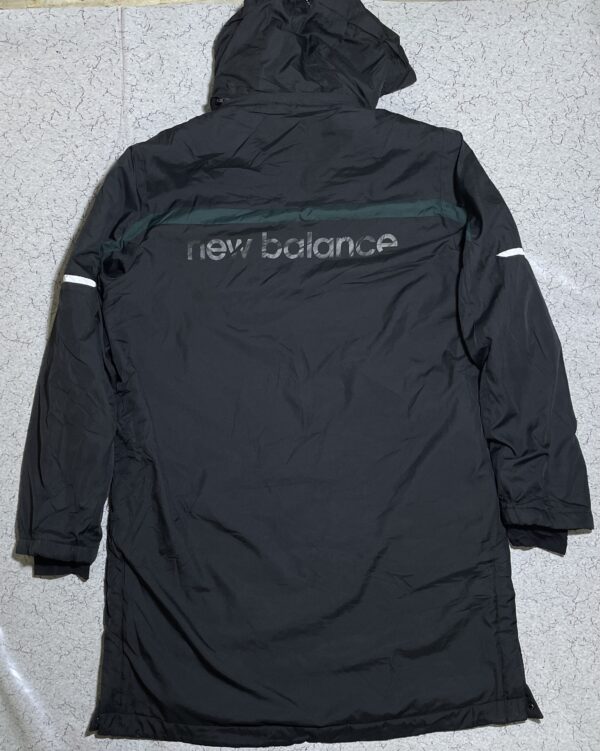 New Balance Insulated Long Puffer Coat Heavy Winter Jacket Black XL - Image 3