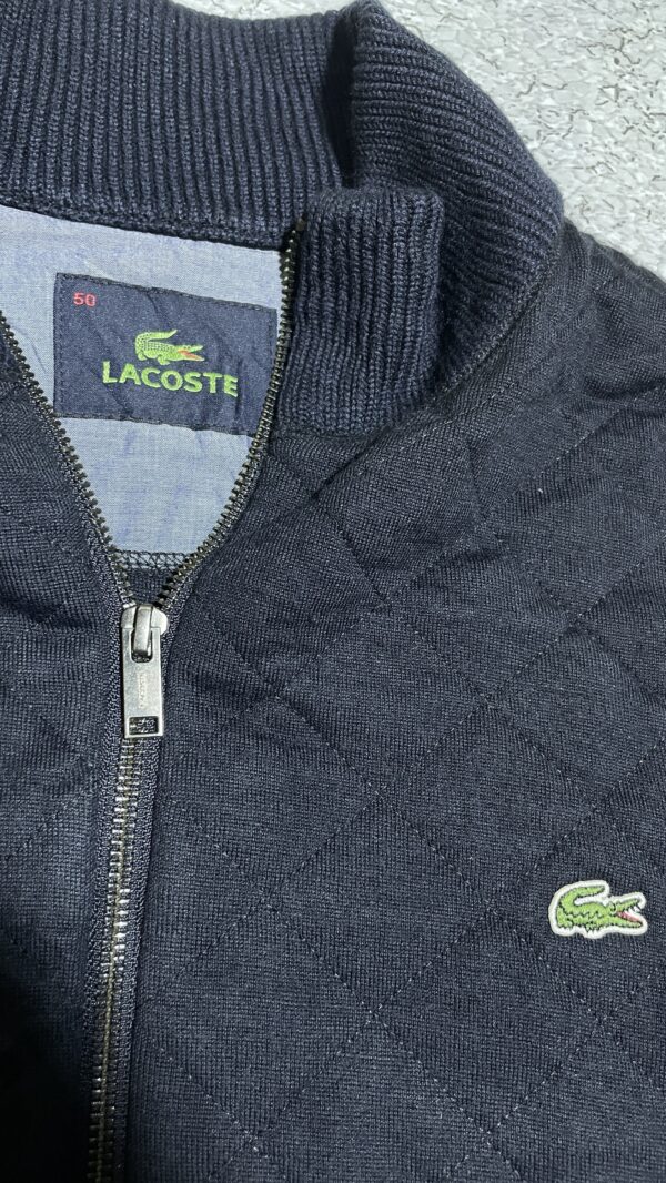 Lacoste Navy Blue Quilted Full Zip Jacket – Size 50 (L) - Image 4