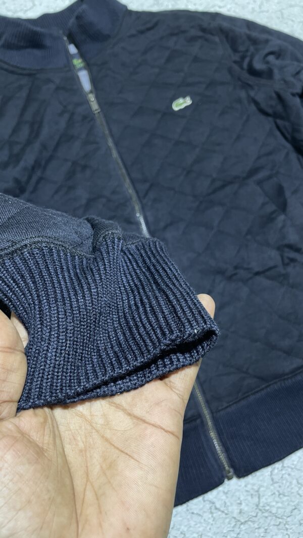 Lacoste Navy Blue Quilted Full Zip Jacket – Size 50 (L) - Image 7
