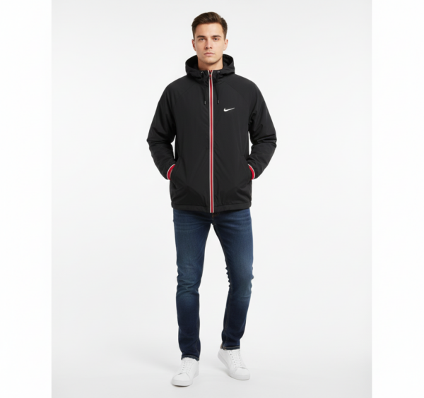 Nike Basketball Black Hooded Windbreaker Jacket – Size XL