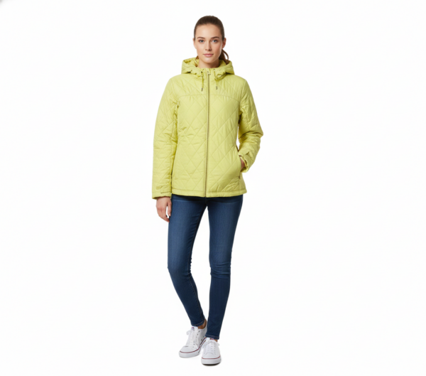 Adidas Yellow Quilted Hooded Winter Jacket-M