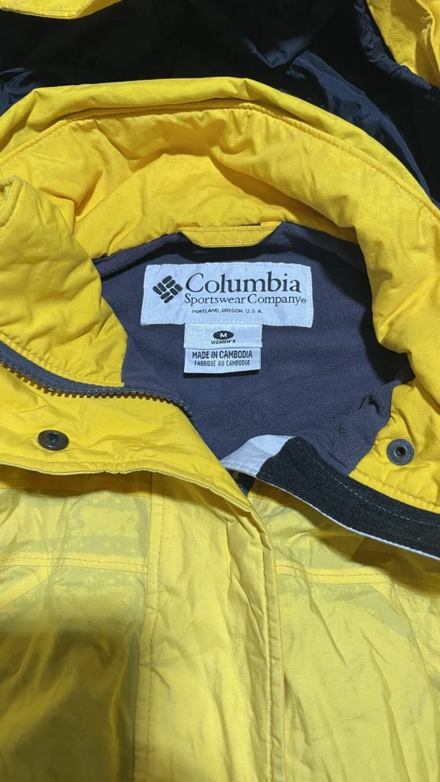 Columbia Omni-Tech Winter Jacket Hood Yellow Unisex M 6 thrift store online india