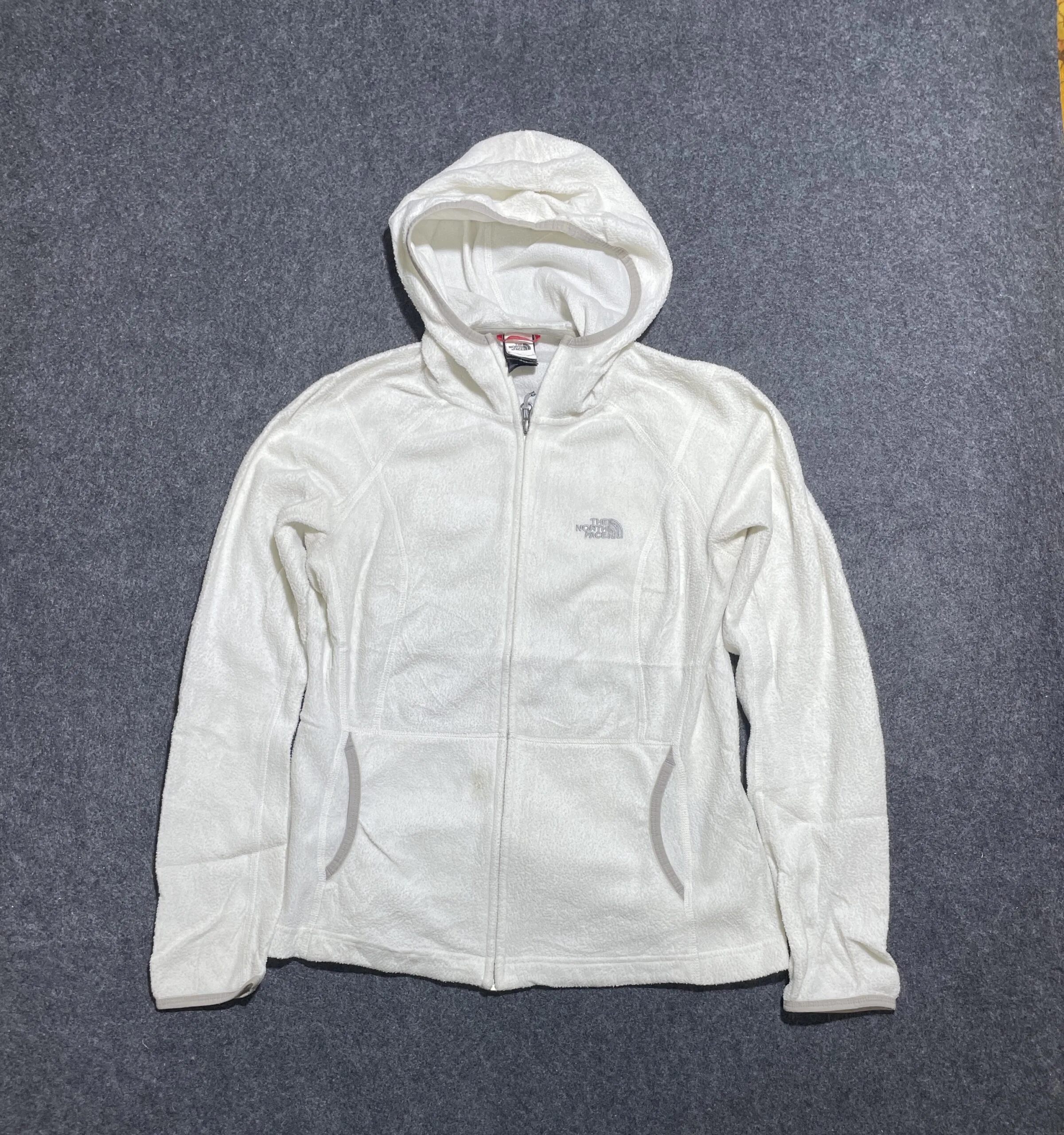 The North Face White Fleece Zip-Up Hoodie S