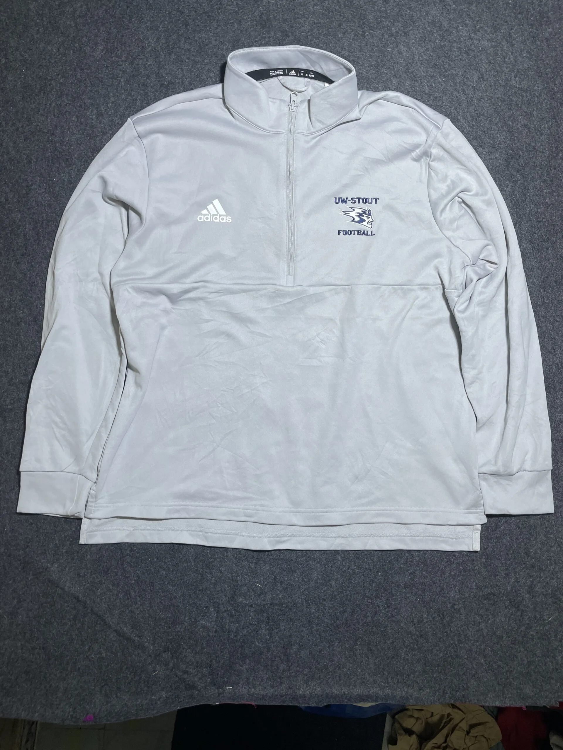 Adidas Aeroready Original half Zip Up Tshirt Grey XXL