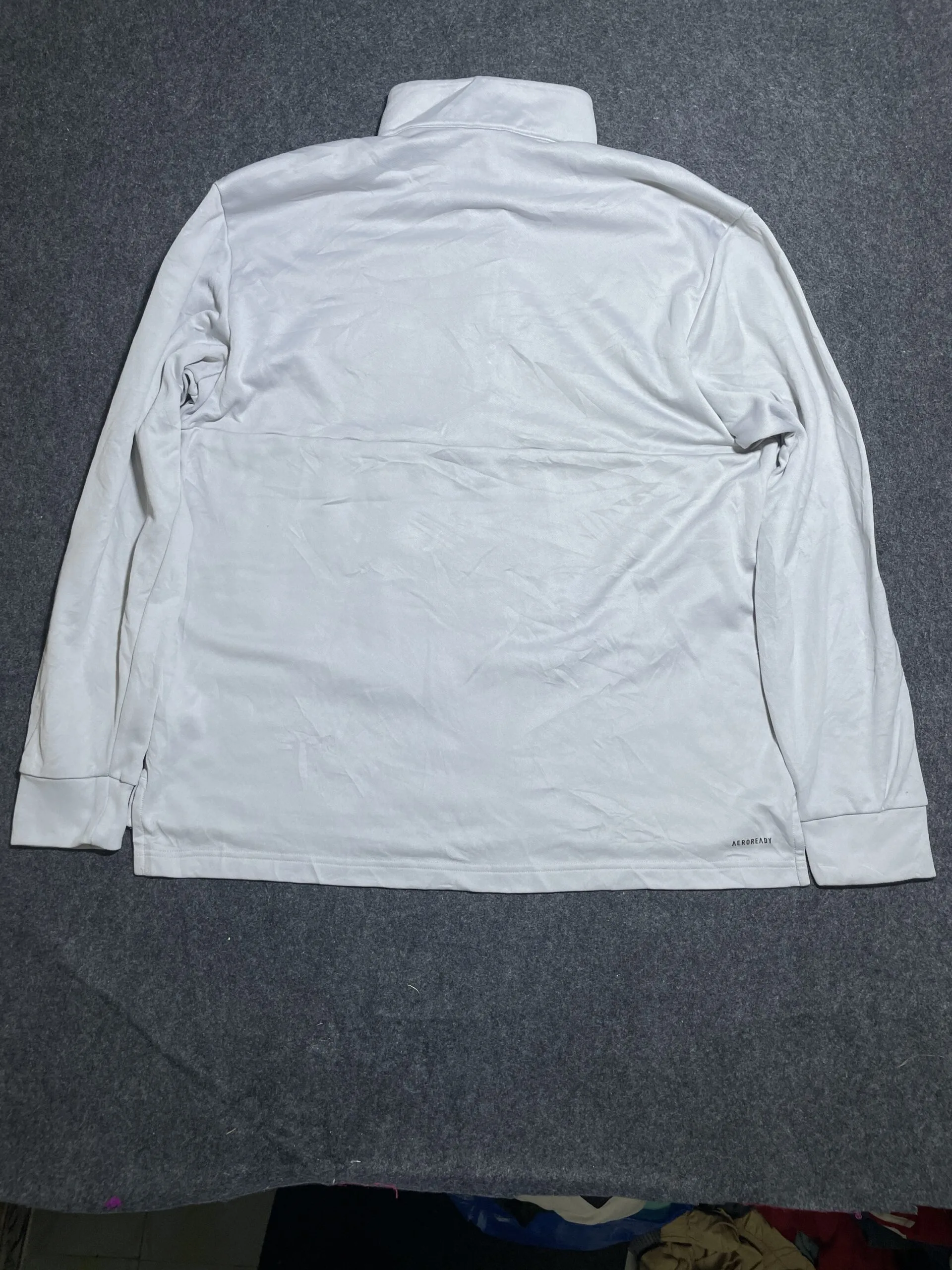 Adidas Aeroready Original half Zip Up Tshirt Grey XXL