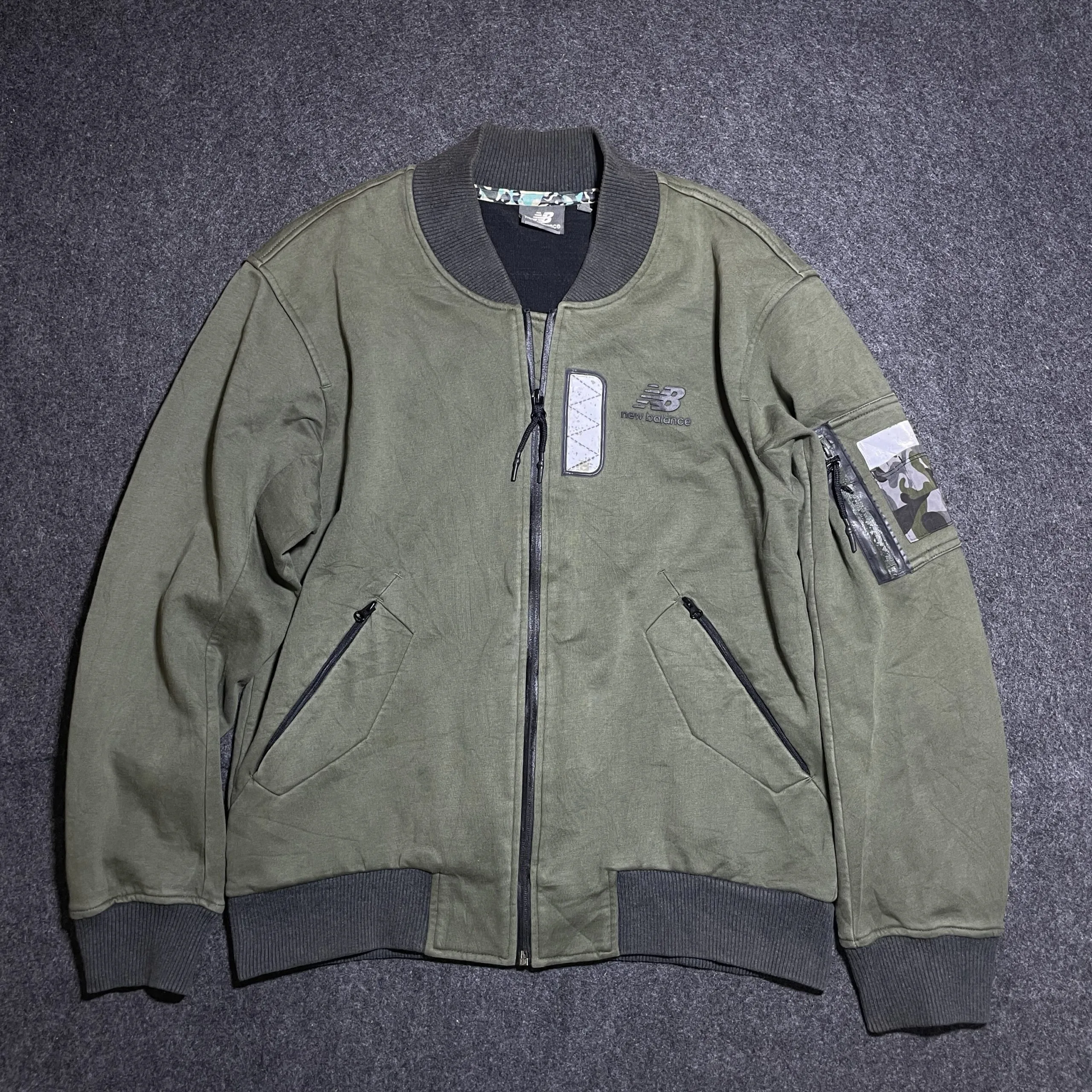 New Balance Olive Green Bomber Jacket For Men | L 3 New Balance jackets