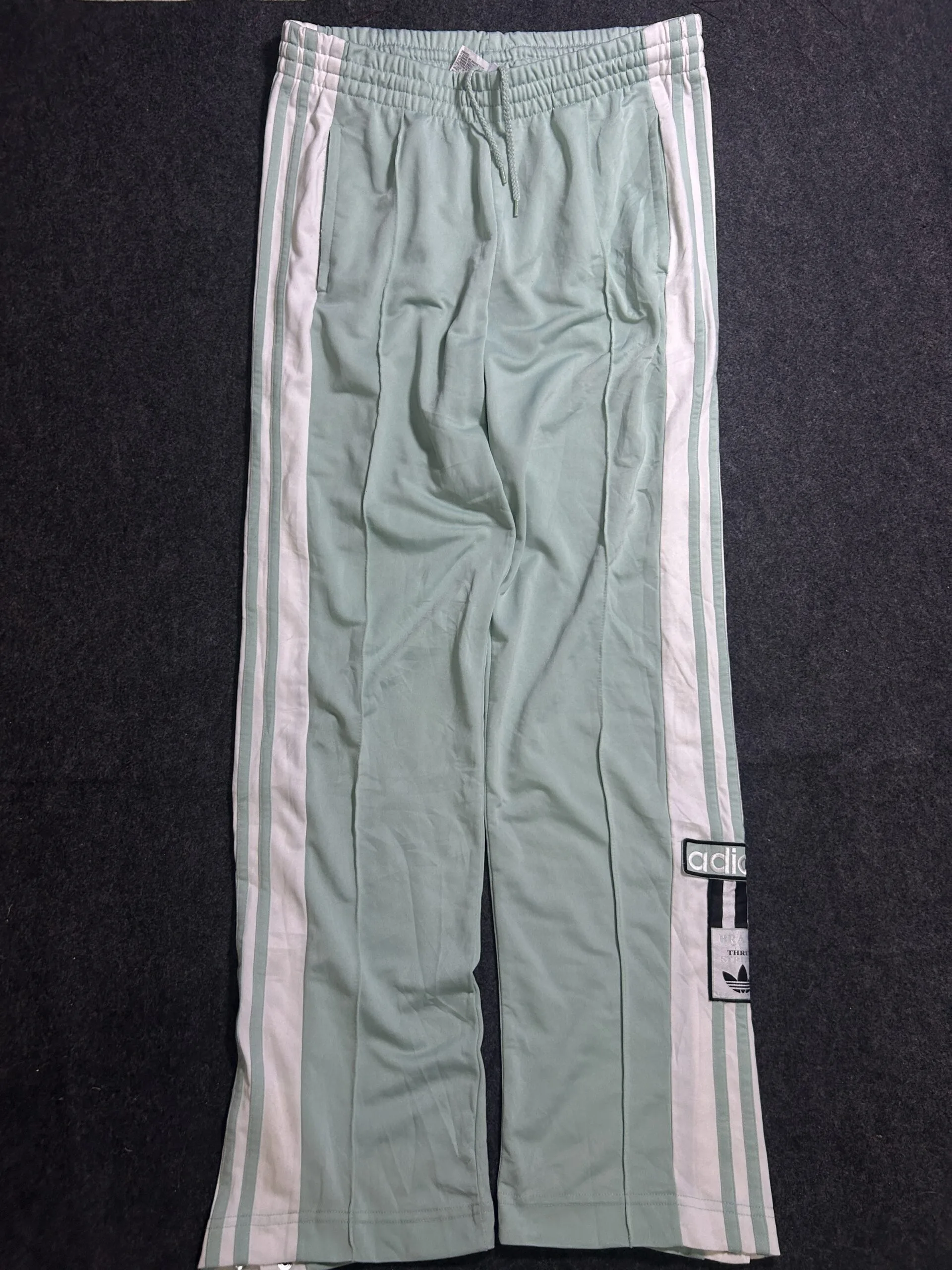Adidas Originals Snap Button Track Pants Mint Green | M/L | Unisex 3 Adidas track pants