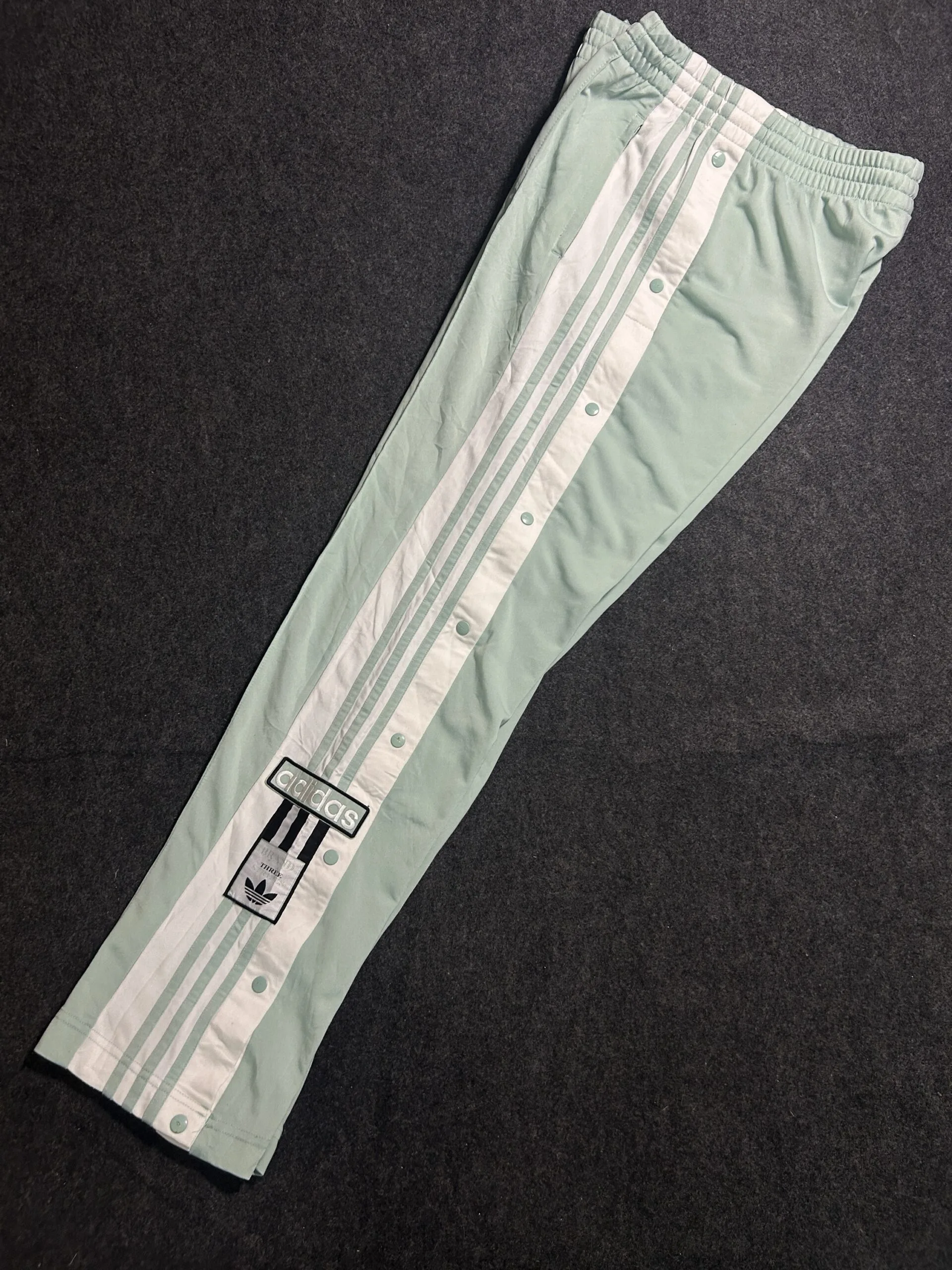 Adidas Originals Snap Button Track Pants Mint Green | M/L | Unisex 4 Adidas track pants