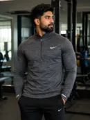 Nike Dri-FIT Men’s 1/2 Zip Running Tshirt Black M