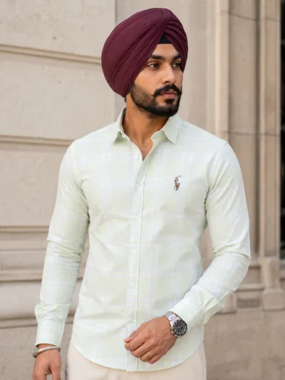 Polo Ralph Lauren Custom Fit Mint Green Check Shirt | XXL