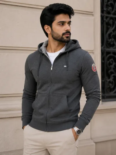 Jockey USA Originals Full Zip Hoodie Jacket Grey XL Casual Sweatshirt