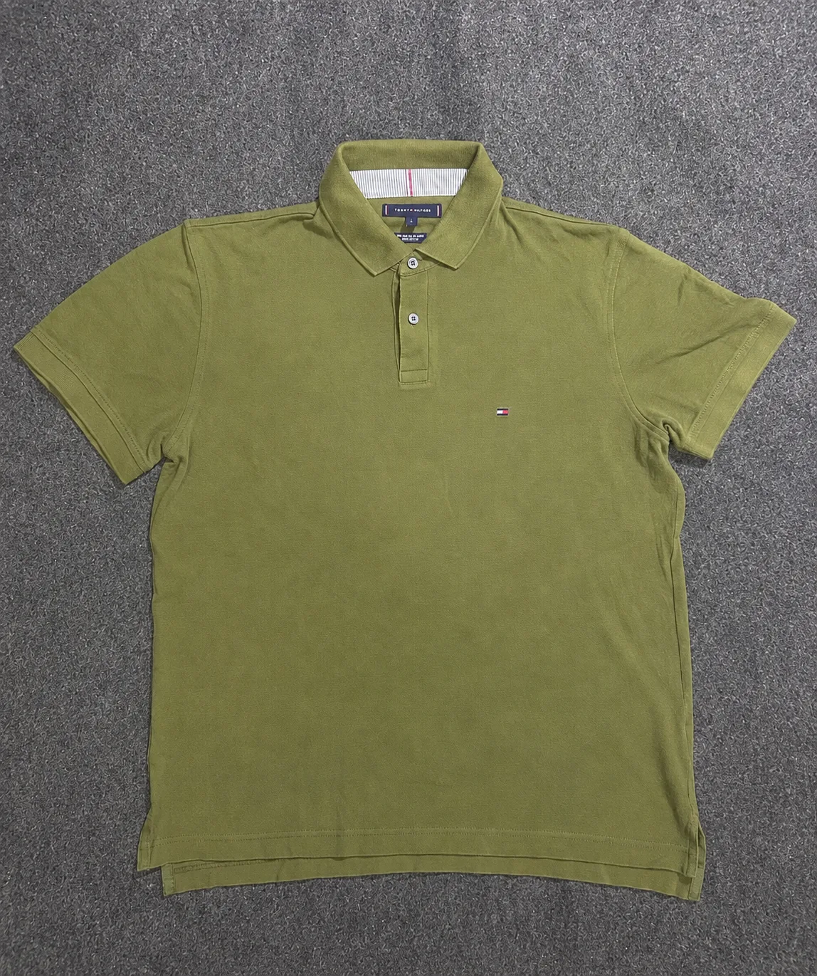 Tommy Hilfiger 1985 Regular Fit Olive Green Polo Shirt | L 1 thrift polo shirts india