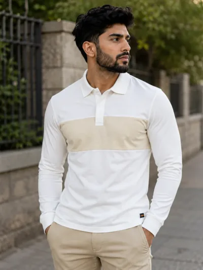 Hugo Boss Long Sleeve Rugby Polo TShirt – Off White XXL