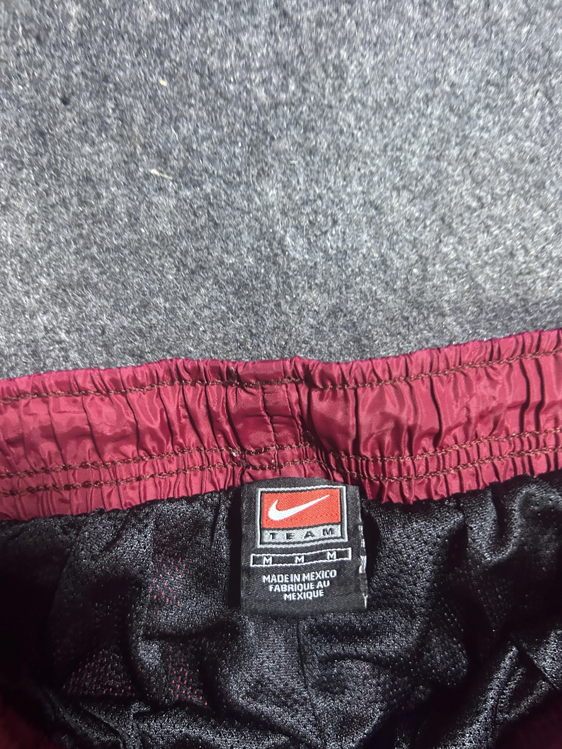 Nike Team Vintage Maroon Windbreaker Track Pants | Adjustable Hem Zip Joggers | Size M - Image 5