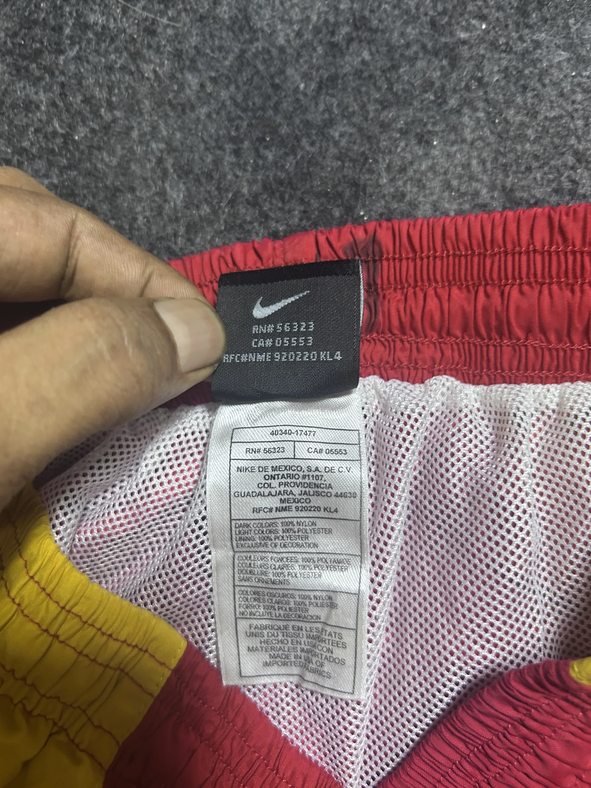 Nike Vintage Red Yellow Windbreaker Track Pants | Mesh Lined Hem Zip Sportswear | Size L - Image 5