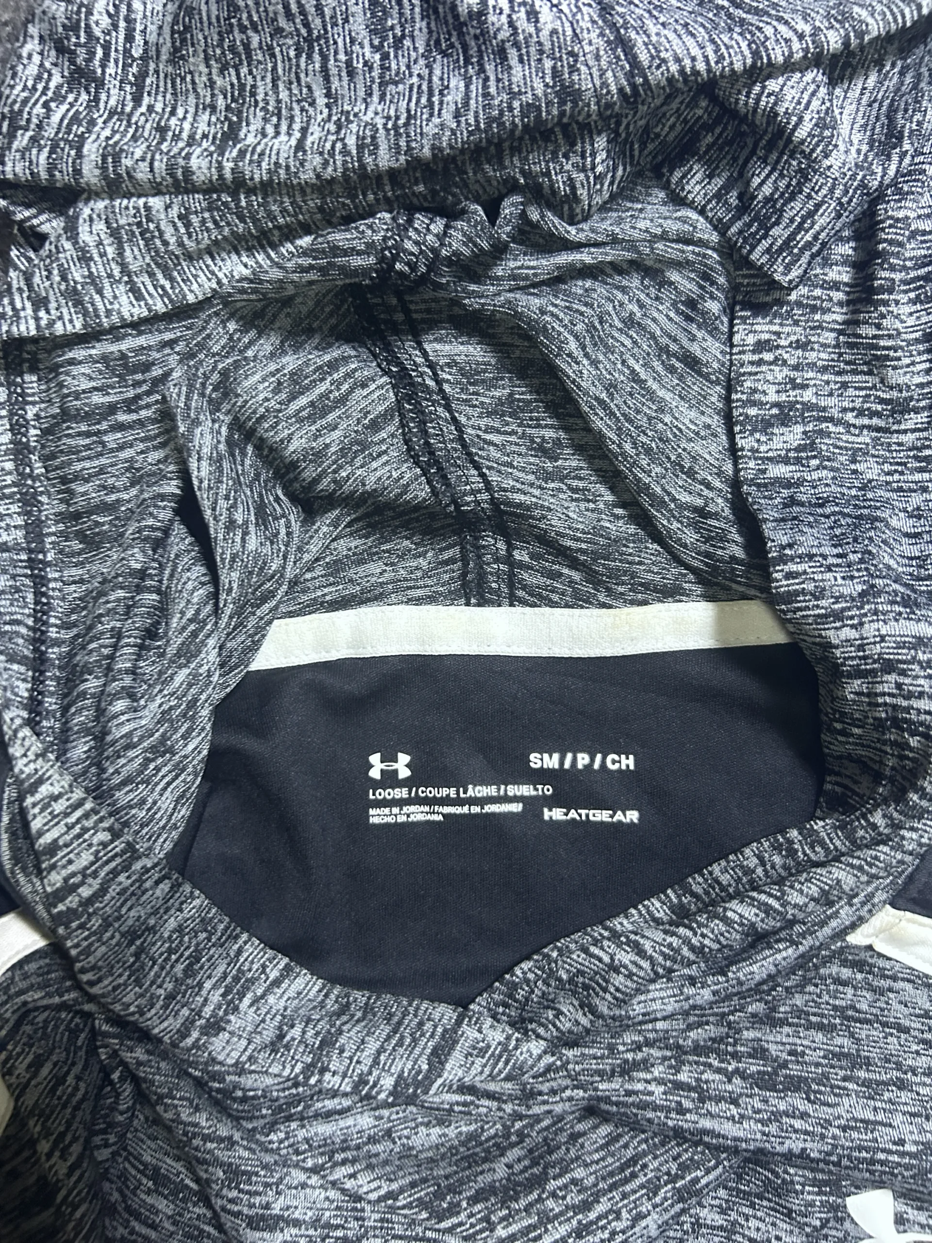 Under Armour HeatGear Performance Hoodie | Grey Athletic Training Pullover | L - Image 5