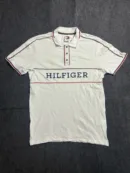 Tommy Hilfiger White Logo Polo T-Shirt | Classic Casual Cotton Polo