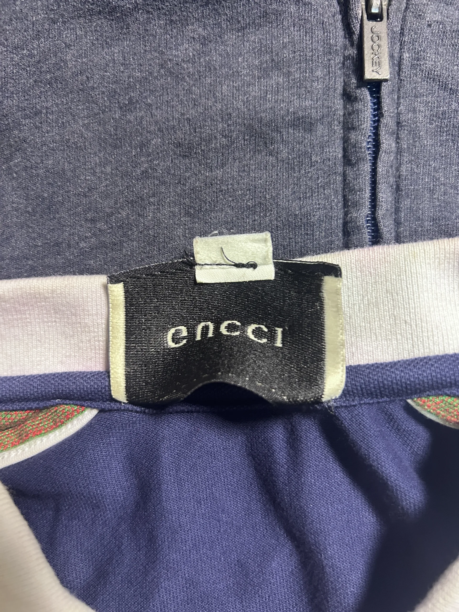 Gucci Web Stripe Polo Shirt Navy Blue XL Made in Italy Designer Luxury Polo - Image 12